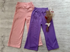 PANTALON PALAZZO WAFFLE LILA - comprar online
