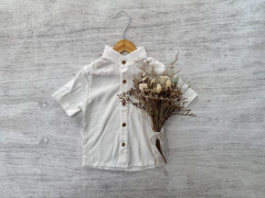 CAMISA DE LINO CUELLO MAO NATURAL - comprar online
