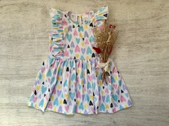 VESTIDO VOLADOS LOVE AQUA