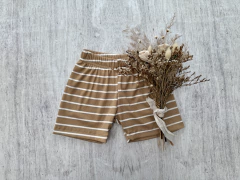 SHORT MORLEY RAYADO BEIGE - comprar online
