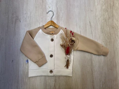 BOMBER FRIZADA COMBINADA NATURAL/BEIGE - comprar online
