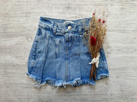 SHORT POLLERA TABLEADA DE JEAN
