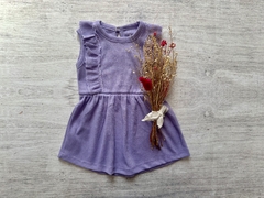 VESTIDO WAFFLE VOLADOS LILA