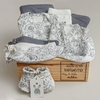 BABY BOX MADERA INFINITO - AJUAR 10 PIEZAS FLOREADO GRIS