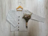 CARDIGAN DE LANA TEJIDO BEIGE - comprar online