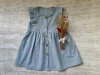 VESTIDO DE TUSOR CON BOTONES CELESTE