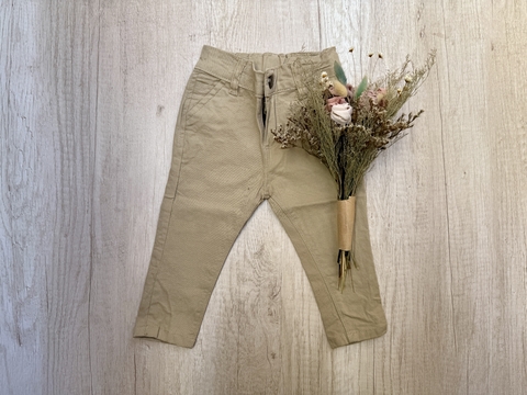 PANTALON DE GABARDINA CORTE CHINO NATURAL - comprar online