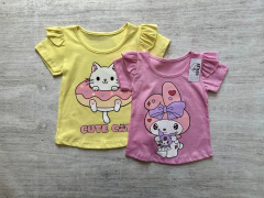 REMERA MANGA CORTA VOLADITOS ESTAMPADA