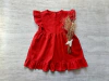 VESTIDO DE TUSOR CON VOLADITOS ROJO