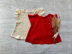 BLUSA CORTA DE LINO ROJA - comprar online