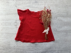 BLUSA CORTA DE LINO ROJA