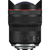 Lente Canon RF 10-20mm f/4 L IS STM com design moderno e detalhes em vermelho.

