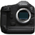 Câmera Canon EOS R1, vista frontal do corpo sem lente, mostrando detalhes do design e botão de controle.