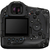 Visão traseira da câmera Canon EOS R1, destacando seu design e botões de controle.