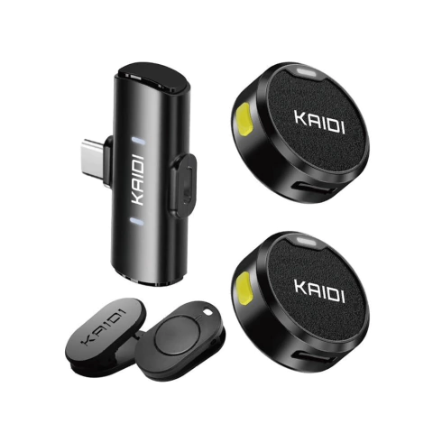Sistema Microfone Duplo Kaidi KMF4-C Wireless USB-C para Smartphones