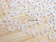 Aplique Coração Branco - 50 unidades - comprar online