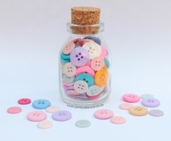 Pote de Vidro + Botões Cores Delicadas - comprar online