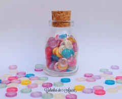 Pote de Vidro + 130 Botões Cores Delicadas - Modelo 2 - Cubinhos de Açúcar