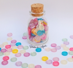 Pote de Vidro + 130 Botões Cores Delicadas - Modelo 2 na internet