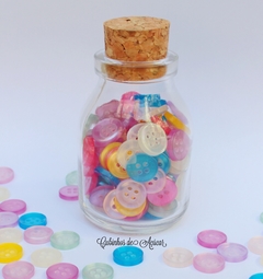 Pote de Vidro + 130 Botões Cores Delicadas - Modelo 2