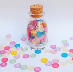 Pote de Vidro + 130 Botões Cores Delicadas - Modelo 2 - comprar online