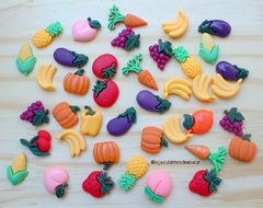Apliques de Resina Frutas - 5 Unidades