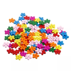 Kit 50 unidades Botão de Madeira Florzinha - comprar online