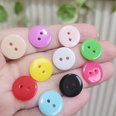 Imagem do Kit 100 botões redondos 12,5mm com 10 cores + organizador rosa