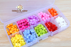 Kit 120 botões flor com 10 cores + organizador - comprar online