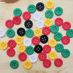 Kit Pacote 100 Botões 11mm 4 furos - Cubinhos de Açúcar