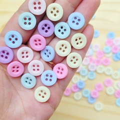 Kit Pacote 100 Botões 11mm 4 furos - Cubinhos de Açúcar