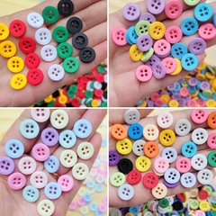 Kit Pacote 100 Botões 11mm 4 furos