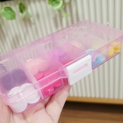 Kit 100 botões redondos 12,5mm com 10 cores + organizador rosa - loja online