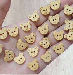 Kit 20 Botão Madeira Ursinho Urso na internet