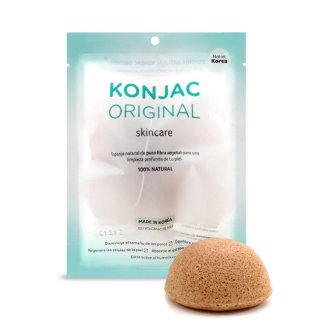 KONJAC ESPONJA FACIAL ARCILLA AMARILLA FRANCESA NATURAL