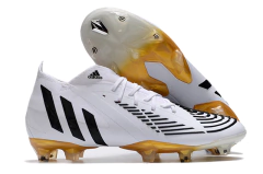 CHUTEIRA CAMPO - ADIDAS PREDATOR EDGE+ FG39-45 - BRANCO/DOURADO