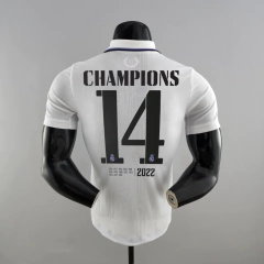 CAMISA DO REAL MADRID VERSÃO JOGADOR - PATCH CHAMPIONS 14 - 22/23 na internet