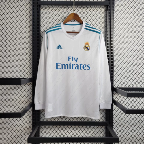 CAMISA RETRÔ DO REAL MADRID - MANGA LONGA - HOME 17/18