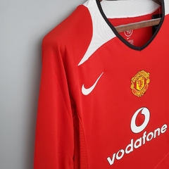 CAMISA RETRÔ DO MANCHESTER UNITED - MANGA LONGA - HOME 04/06 - loja online