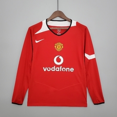 CAMISA RETRÔ DO MANCHESTER UNITED - MANGA LONGA - HOME 04/06