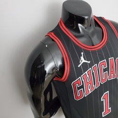 CAMISETA DO CHICAGO BULLS - ROSE 1- PRETA- 75 ANOS DA NBA na internet