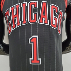 CAMISETA DO CHICAGO BULLS - ROSE 1- PRETA- 75 ANOS DA NBA - comprar online