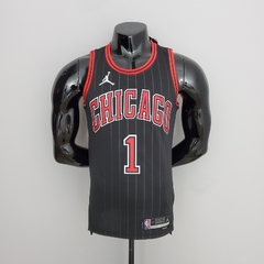 CAMISETA DO CHICAGO BULLS - ROSE 1- PRETA- 75 ANOS DA NBA