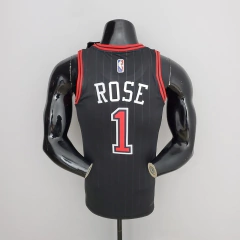 CAMISETA DO CHICAGO BULLS - ROSE 1- PRETA- 75 ANOS DA NBA