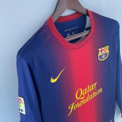 CAMISA RETRÔ DO BARCELONA-MANGA LONGA-HOME 12/13 - loja online