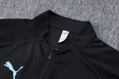 CONJUNTO AGASALHO DO MANCHESTER CITY - ZÍPER COMPLETO - PRETO 22/23
