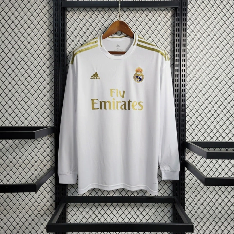 CAMISA RETRÔ DO REAL MADRID - MANGA LONGA - HOME 19/20