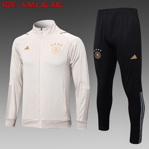 CONJUNTO AGASALHO DA ALEMANHA - ZÍPER COMPLETO - CAMURÇA/PRETO 22/23