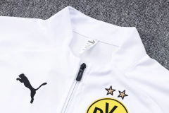 CONJUNTO AGASALHO DO BORÚSSIA DORTMUND - ZÍPER COMPLETO - BRANCO/PRETO 22/23 na internet