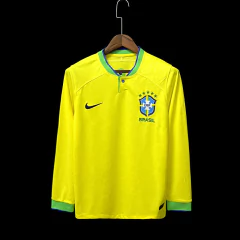 CAMISA DO BRASIL - HOME MANGA LONGA #vestegarra 22/23